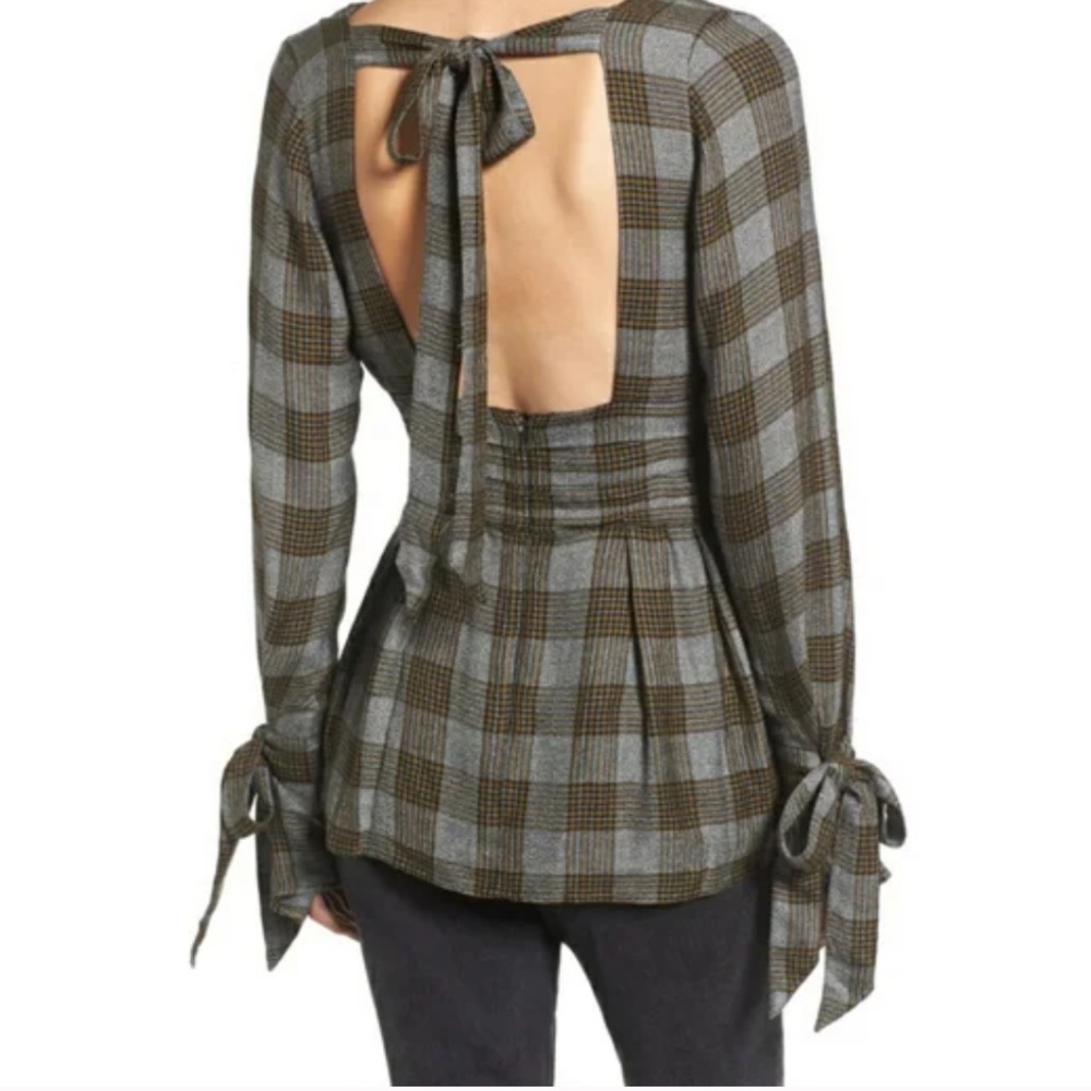Something Navy Checkered Gingham Treasure Bond Top - image 2